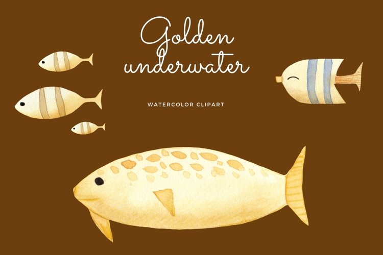 Watercolor underwater clipart example image 1