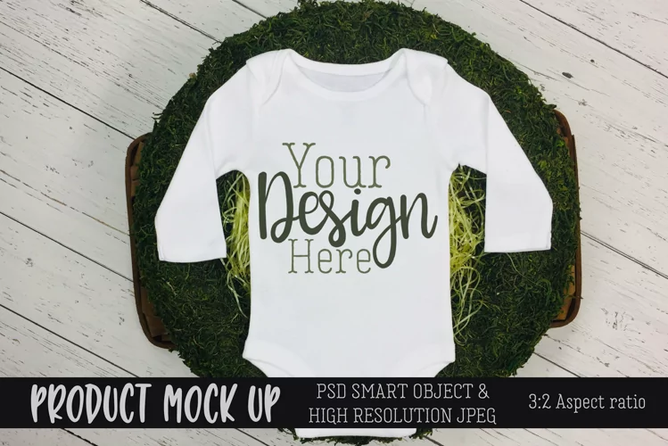Spring baby bodysuit Craft mock up | PSD & JPEG
