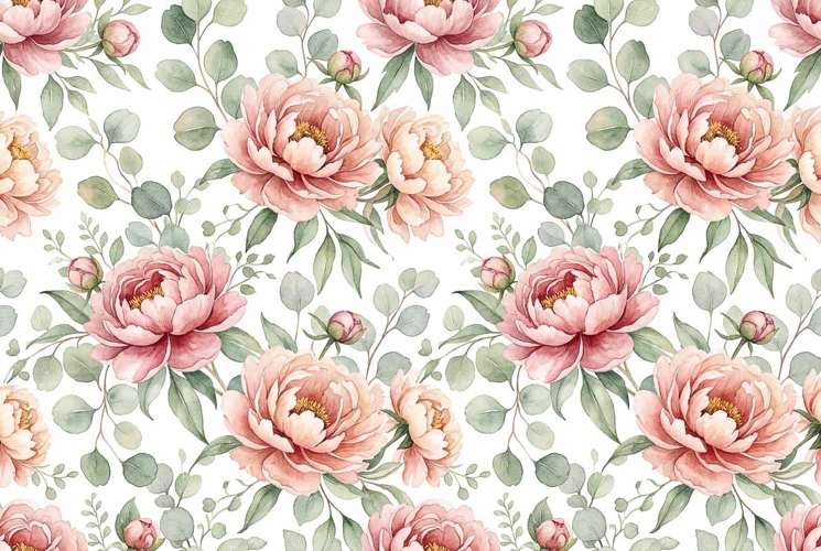 Watercolor Seamless Floral Pattern Mothers Day