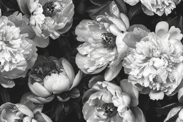 White Flowers on a Black Background Wallpaper example image 1
