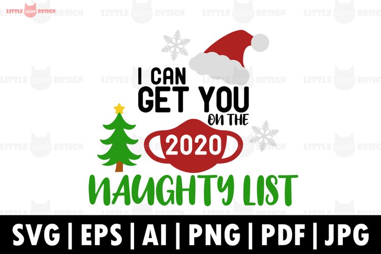 2020, Christmas SVG, Naughty List SVG, Winter, Santa example image 1