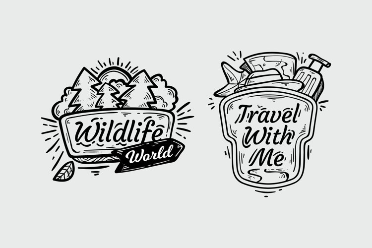 Collection of Travel Lettering Badges example image 1