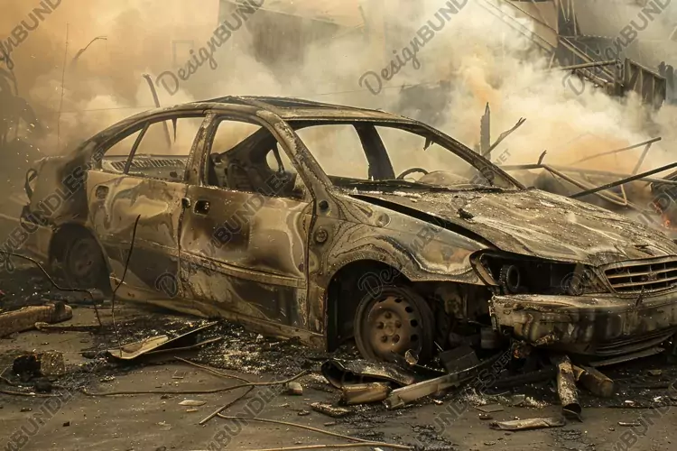 Burnedout Vehicle Background