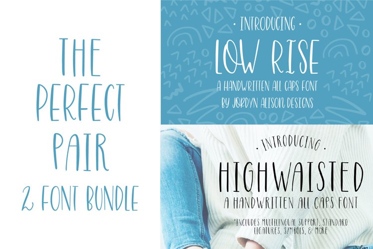 The Perfect Pair, Highwaisted and Low Rise Font Bundle example image 1