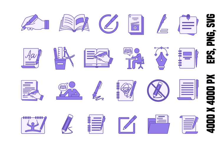 Colored Writing Icons