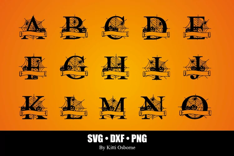 Halloween Split Monograms A-Z
