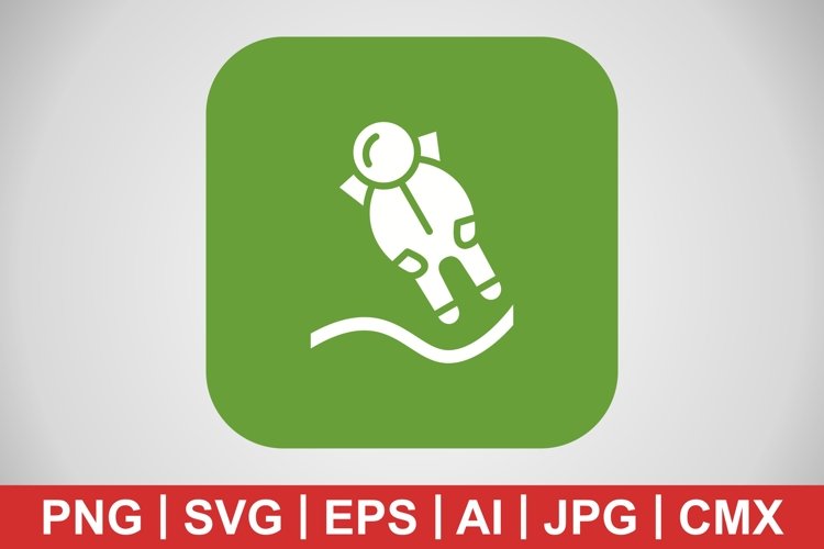 Vector Astronout Landing Icon