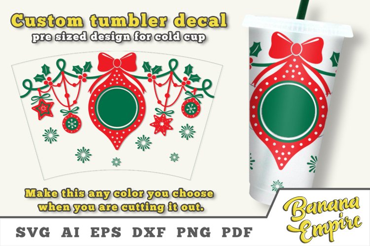 Christmas Balls cold cup decal, Christmas svg example image 1