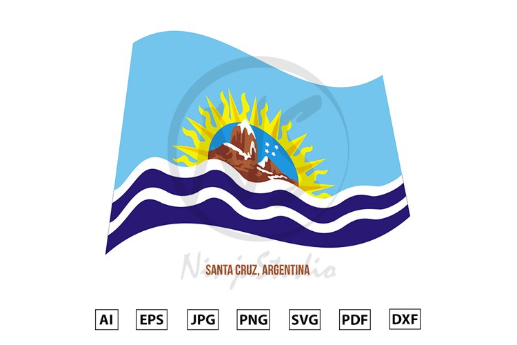 Santa Cruz Flag Waving Vector. Flag of Argentina Provinces example image 1