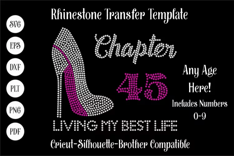 Chapter with Custom Age Rhinestone SVG Template