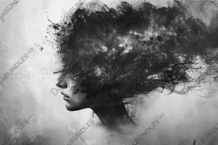 Abstract portrait with cosmic dispersion effect example image 1