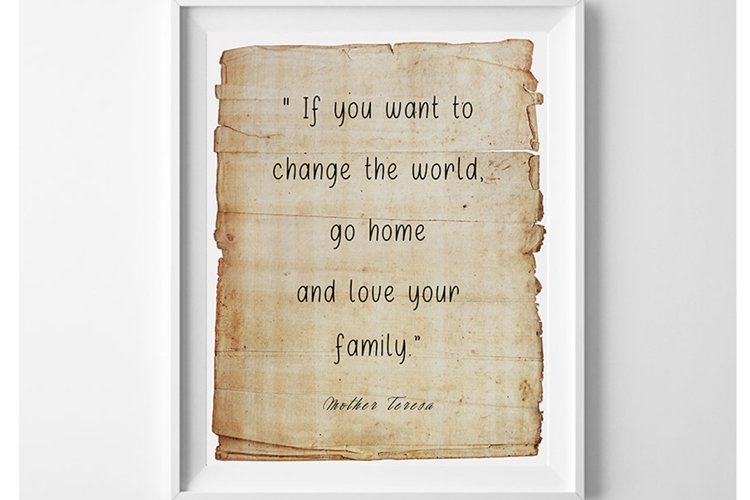 Farmhouse Wall Art, Quote Printable, Mother Teresa Quote example image 1