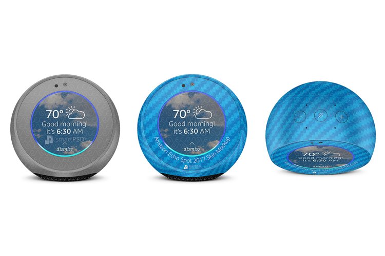 Amazon Echo Spot Audio Device Vinyl Skin Design Mockup 2017