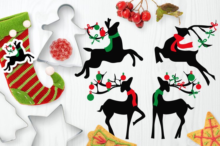 Christmas Reindeer clip art illustrations example image 1