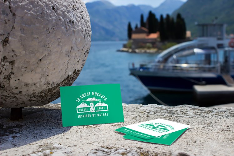 Business cards mockup 5 | Travel Mockup Collection Set 2 example image 1