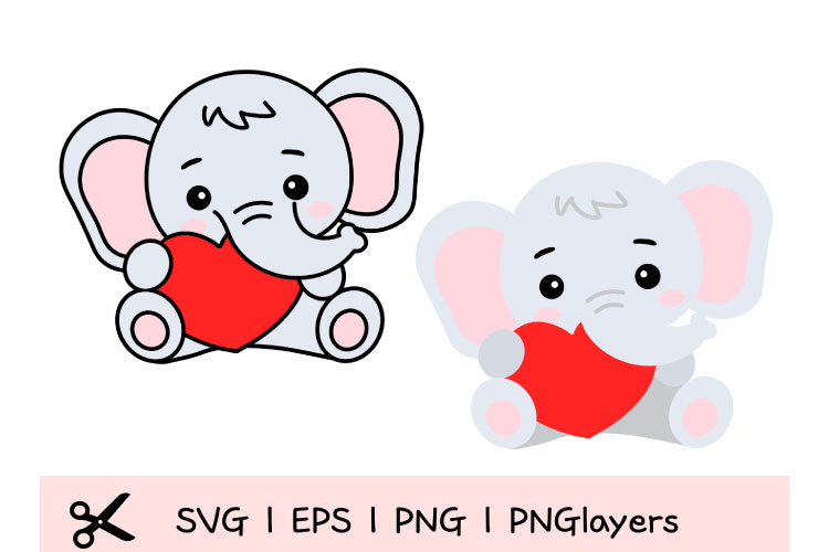 Cute Elephant Clipart Image 3