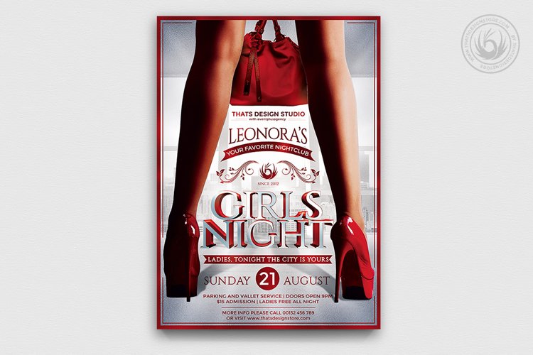 Ladies Night Flyer Template V9 example image 1