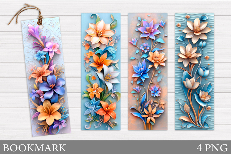 Floral Bookmark Design. Flowers Bookmark Sublimation