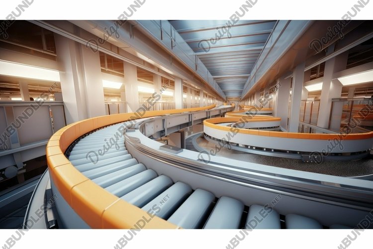 chutes deliver conveyor belt example image 1