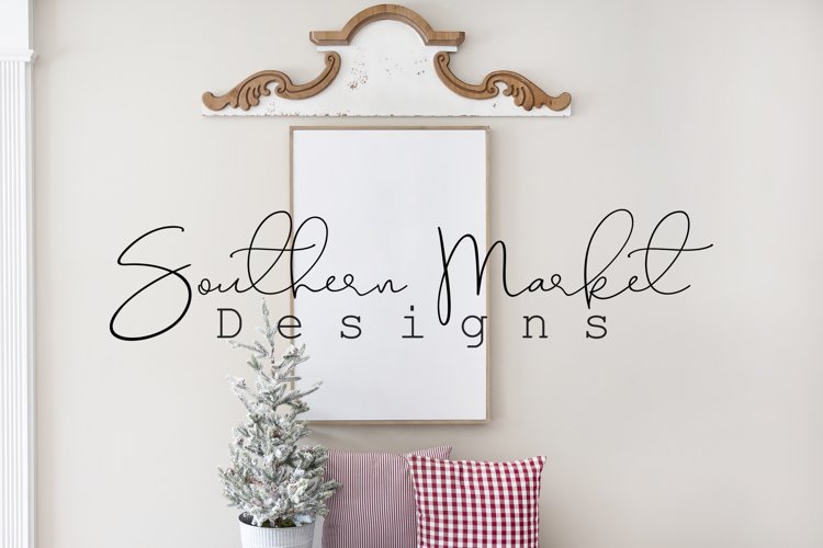 Christmas 24x36 Wood Sign Mock Up Styled Photography example image 1