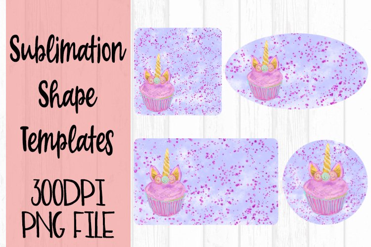 Glitter Cupcake Sublimation Templates example image 1