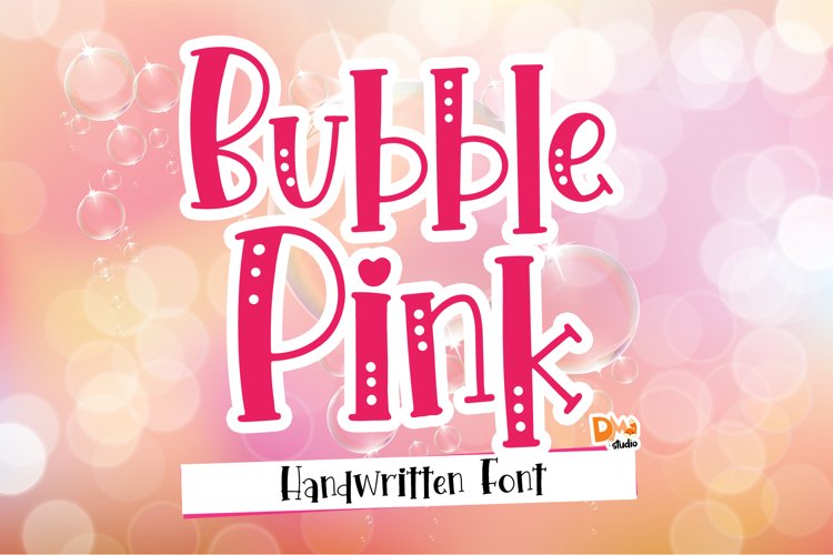 Bubble Pink - Crafty Handwritten Font Duo example image 1