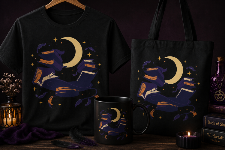 Magical Books PNG | Flying Books, Moon & Stars Clipart