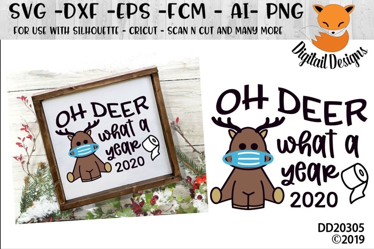 Oh Deer What A Year 2020 Reindeer SVG example image 1