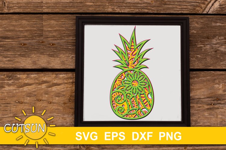Download Pineapple SVG | 3D Layered Mandala Pineapple SVG cut file ...