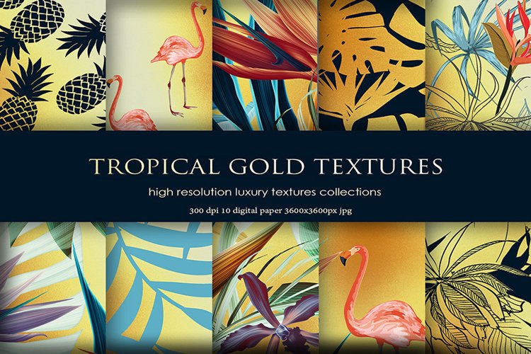 Tropical Gold Backgrounds example image 1
