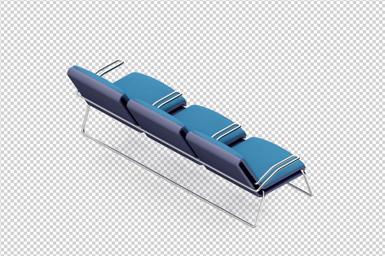 Isometric Arm Chair 3D isolated render