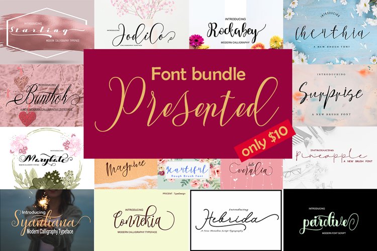 FONT BUNDLE PRESENTED example image 1