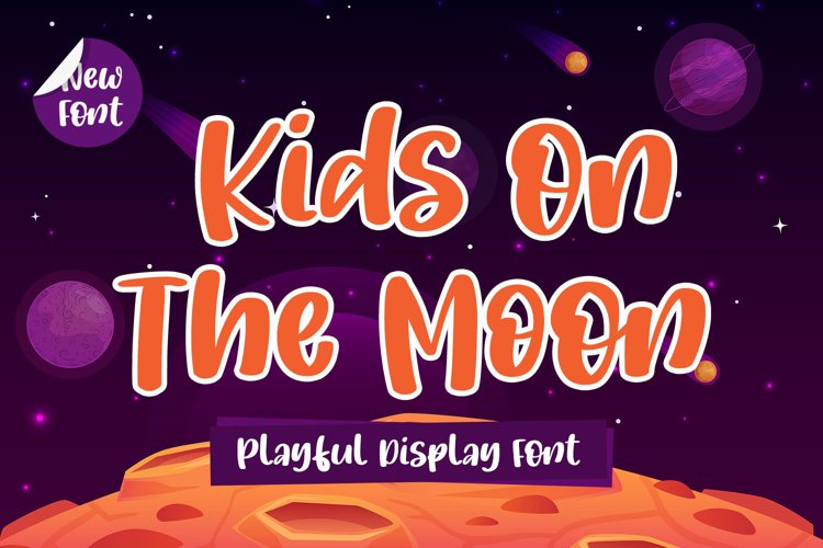 Playful Display Font - Kids On The Moon example image 1