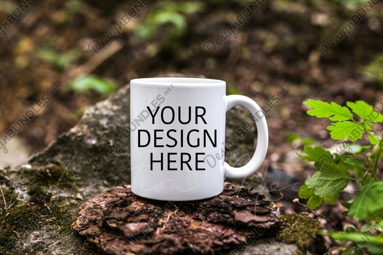 White coffee mug mockup 11 oz Camping