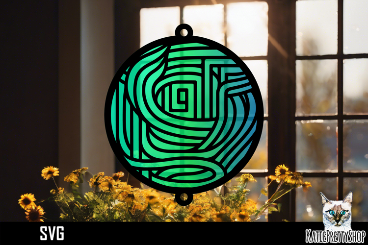 Suncatcher Car Charm SVG, Abstract Ornament SVG