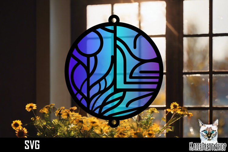 Suncatcher Car Charm SVG, Abstract Ornament SVG