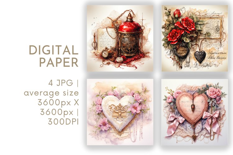 Valentines Digital Paper Image 15