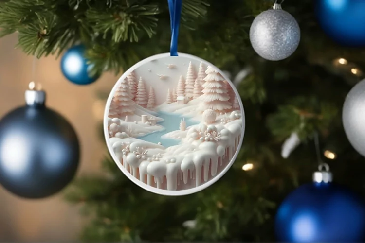 Winter 3D Santa with Depth and Melting Edges Sublimation