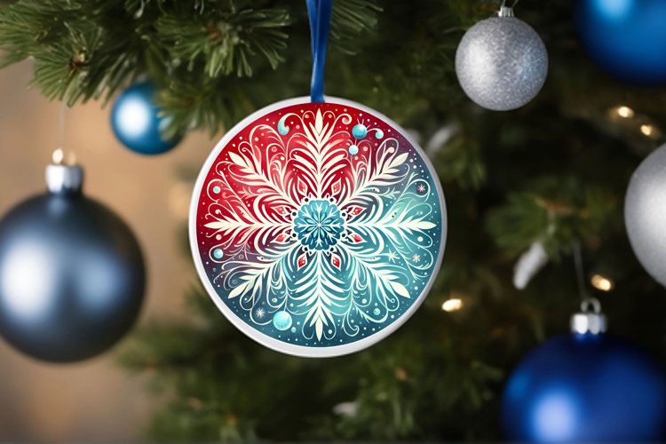 Round Christmas Ornament Sublimation|Clipart