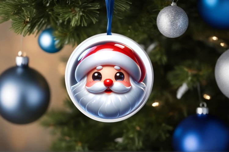 Shiny Christmas Face Round Santa Claus example image 1