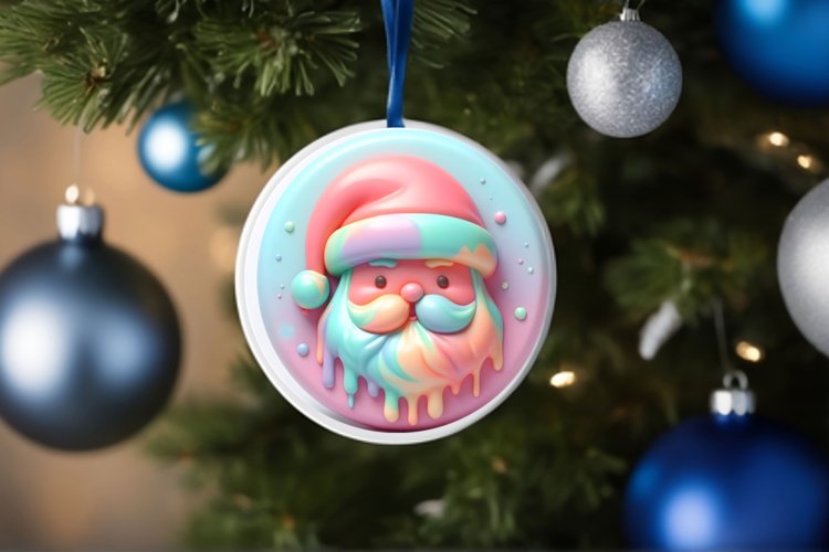 Pastell 3D Santa PNG