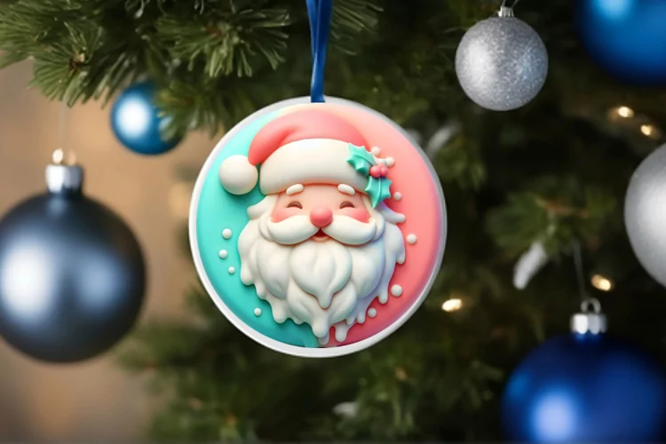 3D Marzipan Santa Ornament