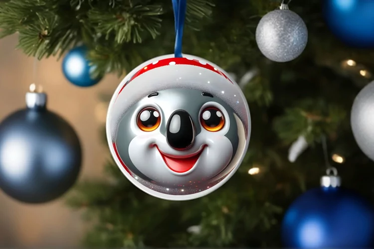 Shiny Christmas Face Round Koala