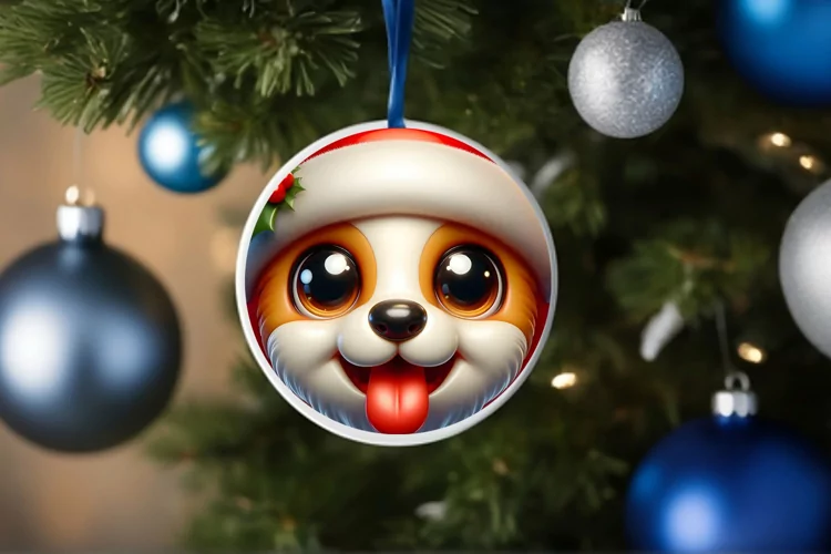 Shiny Christmas Face Round Puppy