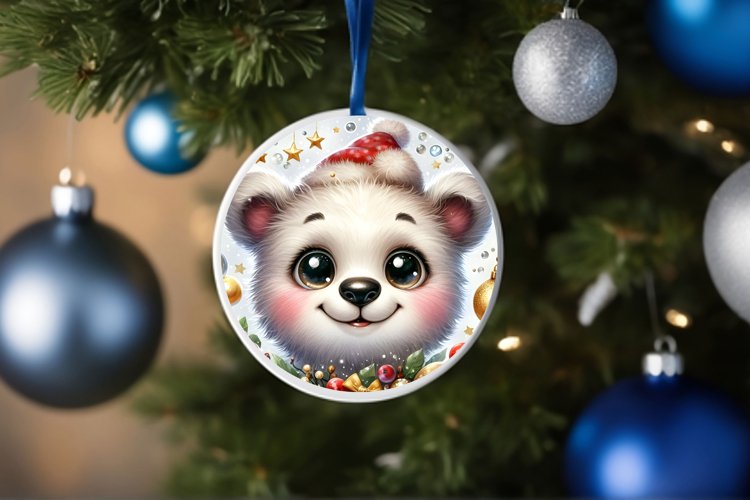 Shiny Christmas Face Round Bear