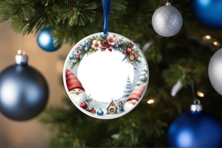 Winter Gnomes Round Ornament Sublimation PNG