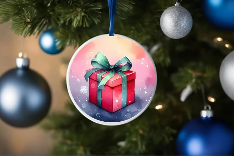 Round Christmas Ornament Sublimation|Clipart