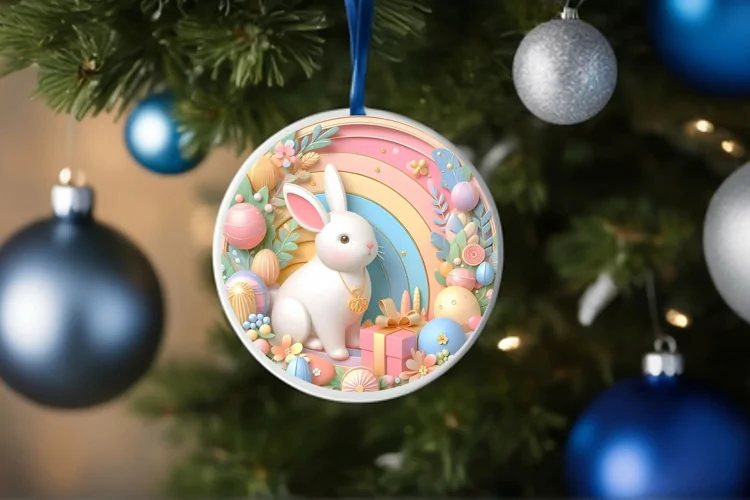 Round Christmas Ornament Sublimation|Clipart