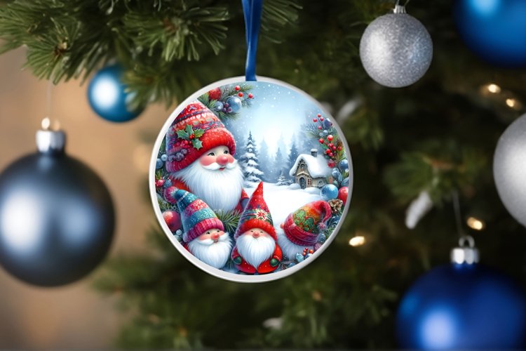 Round Christmas Ornament Sublimation|Clipart example image 1