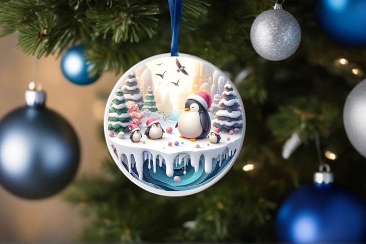 Round Christmas Ornament Sublimation|Clipart example image 1